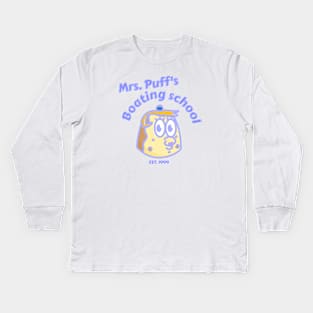 Mrs. Puff boating school Kids Long Sleeve T-Shirt